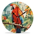thumbnail image 1 of 12 Inch Wall Clock Battery Operated Silent Clock Decorative for Office, Kitchen, Outdoor, Living Room，Beautiful Parrot Picture, 1 of 5