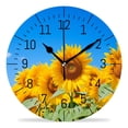 thumbnail image 1 of 12 Inch Wall Clock Battery Operated Silent Clock Decorative for Office, Kitchen, Outdoor, Living Room，Beautiful Sunflower Field Design, 1 of 5