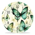 thumbnail image 1 of 12 Inch Wall Clock Battery Operated Silent Clock Decorative for Office, Kitchen, Outdoor, Living Room，Bird Feather Butterfly Drawing, 1 of 5