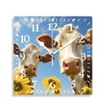 thumbnail image 1 of 12 Inch Wall Clock Battery Operated Silent Clock Decorative for Office, Kitchen, Outdoor, Living Room，Brown Cow Sunflower Elegant, 1 of 4