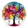 thumbnail image 1 of 12 Inch Wall Clock Battery Operated Silent Clock Decorative for Office, Kitchen, Outdoor, Living Room，Butterfly Tree Cute Design, 1 of 4
