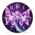 thumbnail image 1 of 12 Inch Wall Clock Battery Operated Silent Clock Decorative for Office, Kitchen, Outdoor, Living Room，Butterfly with Glowing Firework Cute Design, 1 of 4