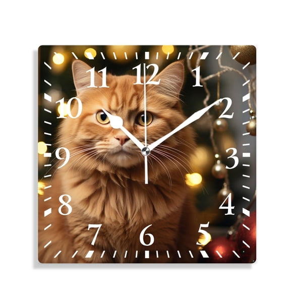 12 Inch Wall Clock Battery Operated Silent Clock Decorative for Office, Kitchen, Outdoor, Living Room,Cat Heart Beautiful