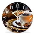 thumbnail image 1 of 12 Inch Wall Clock Battery Operated Silent Clock Decorative for Office, Kitchen, Outdoor, Living Room，Coffee Accessories on An Old Background, 1 of 4
