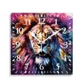 thumbnail image 1 of 12 Inch Wall Clock Battery Operated Silent Clock Decorative for Office, Kitchen, Outdoor, Living Room，Colorful Lion Watercolor Multicolor, 1 of 4