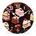 thumbnail image 1 of 12 Inch Wall Clock Battery Operated Silent Clock Decorative for Office, Kitchen, Outdoor, Living Room，Colorful Sweet Cakes Slices Exquisite Art, 1 of 4