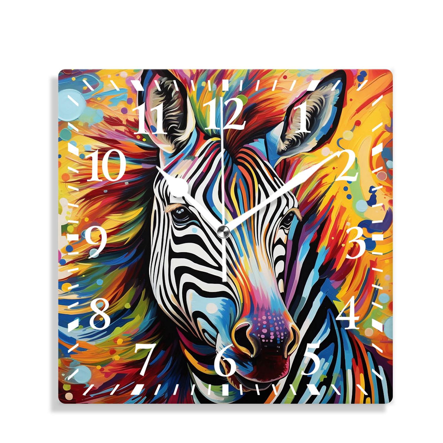 Zebra Clock 12 Inch Wall Clock Battery Operated Silent Clock Decorative for Office ...