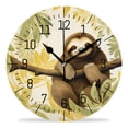 thumbnail image 1 of 12 Inch Wall Clock Battery Operated Silent Clock Decorative for Office, Kitchen, Outdoor, Living Room，Cute Lazy Sleep Sloth Bear Animal Beautiful, 1 of 5
