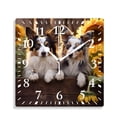 thumbnail image 1 of 12 Inch Wall Clock Battery Operated Silent Clock Decorative for Office, Kitchen, Outdoor, Living Room，Cute Puppy Dog Sunflowers Image, 1 of 4