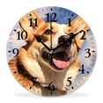 thumbnail image 1 of 12 Inch Wall Clock Battery Operated Silent Clock Decorative for Office, Kitchen, Outdoor, Living Room，Dog Animal Style, 1 of 4