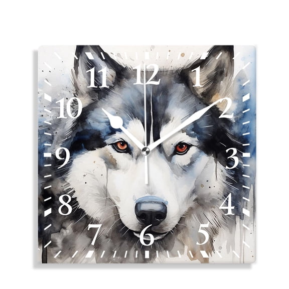 12 Inch Wall Clock Battery Operated Silent Clock Decorative for Office, Kitchen, Outdoor, Living Room，Dog Portrait Friend Quote Design