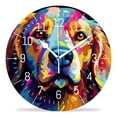thumbnail image 1 of 12 Inch Wall Clock Battery Operated Silent Clock Decorative for Office, Kitchen, Outdoor, Living Room，Dogs Icon Flat Design Beautiful Design, 1 of 5
