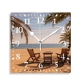 thumbnail image 1 of 12 Inch Wall Clock Battery Operated Silent Clock Decorative for Office, Kitchen, Outdoor, Living Room，Egypt Beach and Sea Relax Pattern, 1 of 4