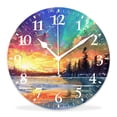 thumbnail image 1 of 12 Inch Wall Clock Battery Operated Silent Clock Decorative for Office, Kitchen, Outdoor, Living Room，Energy of The Lights Chic, 1 of 4