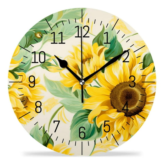 12 Inch Wall Clock Battery Operated Silent Clock Decorative for Office, Kitchen, Outdoor, Living Room,Floral Branches Creative