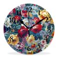 thumbnail image 1 of 12 Inch Wall Clock Battery Operated Silent Clock Decorative for Office, Kitchen, Outdoor, Living Room，Flower Beautiful and Tropical Bouquets Adorable, 1 of 4