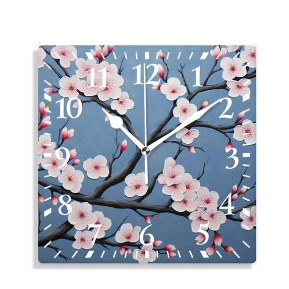 12 Inch Wall Clock Battery Operated Silent Clock Decorative for Office, Kitchen, Outdoor, Living Room,Flower Colorful Pattern