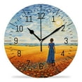 thumbnail image 1 of ATEDEANEI 12" Wall Clock Battery Operated Silent Non Ticking Flower Women Field Beautiful Pattern, 1 of 5