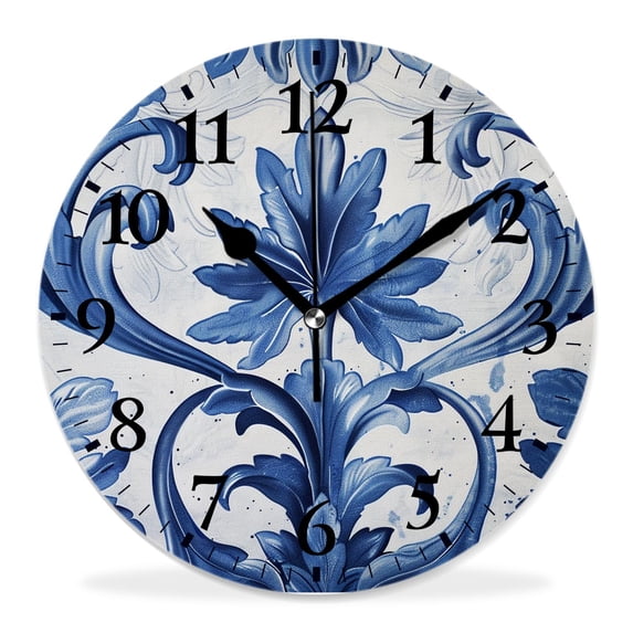 12 Inch Wall Clock Battery Operated Silent Clock Decorative for Office, Kitchen, Outdoor, Living Room,Flowers Floral Beautiful Creative