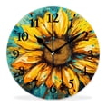thumbnail image 1 of 12 Inch Wall Clock Battery Operated Silent Clock Decorative for Office, Kitchen, Outdoor, Living Room，Flowers and Butterflies Beautiful Drawing, 1 of 4