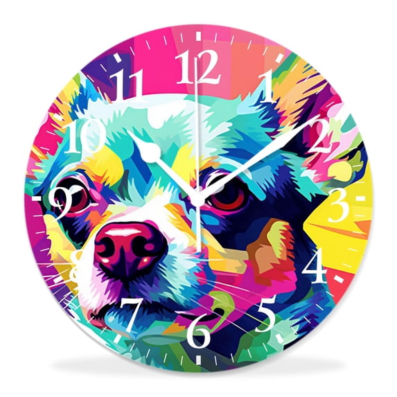 12 Inch Wall Clock Battery Operated Silent Clock Decorative for Office, Kitchen, Outdoor, Living Room,German Shepherd Graceful