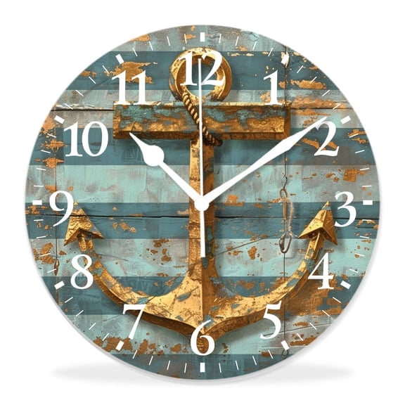12 Inch Wall Clock Battery Operated Silent Clock Decorative for Office, Kitchen, Outdoor, Living Room，Gold Dots Stripe Chic