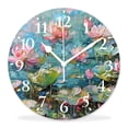 thumbnail image 1 of 12 Inch Wall Clock Battery Operated Silent Clock Decorative for Office, Kitchen, Outdoor, Living Room，Oil Painting Flowers Field Floral Stunning, 1 of 4