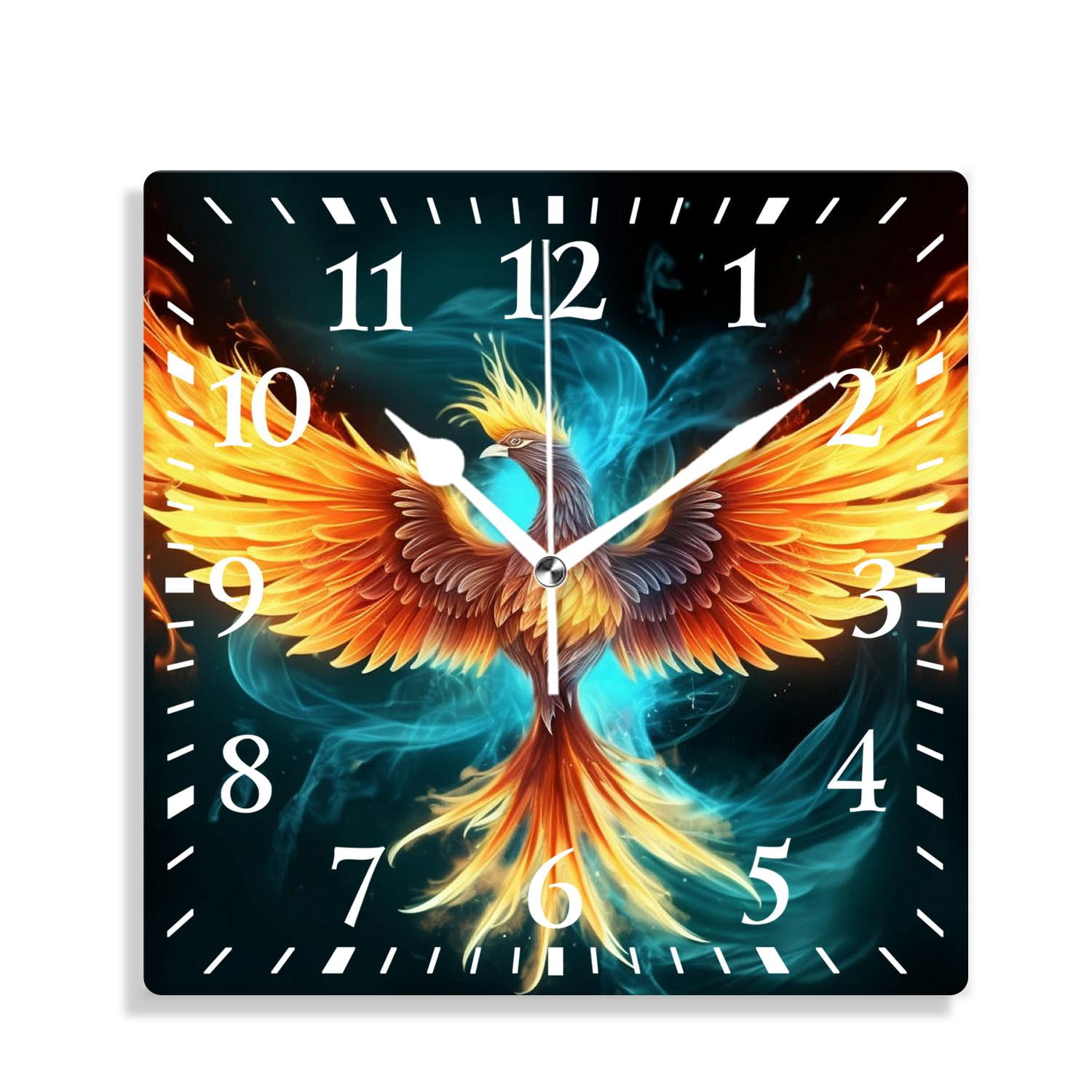 Phoenix Clock 12 Inch Wall Clock Battery Operated Silent Clock Decorative for Office ...