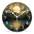 thumbnail image 1 of 12 Inch Wall Clock Battery Operated Silent Clock Decorative for Office, Kitchen, Outdoor, Living Room，Starry Night Moon Stars Cute Drawing, 1 of 4