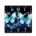 thumbnail image 1 of 12 Inch Wall Clock Battery Operated Silent Clock Decorative for Office, Kitchen, Outdoor, Living Room，Transparent Golden Butterfly Beautiful, 1 of 4