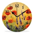 thumbnail image 1 of 12 Inch Wall Clock Battery Operated Silent Clock Decorative for Office, Kitchen, Outdoor, Living Room，a Sea of Blossom in The Spring Time Amazing, 1 of 4