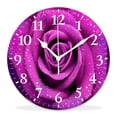 thumbnail image 1 of 12 Inch Wall Clock Battery Operated Silent Clock Decorative for Office, Kitchen, Outdoor, Living Room，aBeautiful Rose Lovely Desgin, 1 of 4