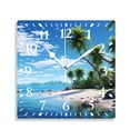 thumbnail image 1 of 12 Inch Wall Clock Battery Operated Silent Clock Decorative for Office, Kitchen, Outdoor, Living Room，Coconut Tree Tropical Plant Summer Beach Beautiful, 1 of 4