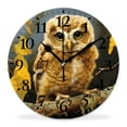 thumbnail image 1 of 12 Inch Wall Clock Battery Operated Silent Clock Decorative for Office, Kitchen, Outdoor, Living Room，Cute Owl Baby Stand on Tree Branch in forest Woodland Adorable, 1 of 4
