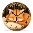 thumbnail image 1 of 12 Inch Wall Clock Battery Operated Silent Clock Decorative for Office, Kitchen, Outdoor, Living Room，Cute Red Fox Sleeping in The forest Lovely Pattern, 1 of 4
