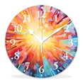 thumbnail image 1 of 12 Inch Wall Clock Battery Operated Silent Clock Decorative for Office, Kitchen, Outdoor, Living Room，Diamond Pop Diamond Sun Rays Shady Stripes Nature Rainbow Beautiful, 1 of 4