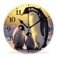 thumbnail image 1 of 12 Inch Wall Clock Battery Operated Silent Clock Decorative for Office, Kitchen, Outdoor, Living Room，Emperor Penguin in South Pole with Blue Sky Pattern, 1 of 4