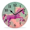thumbnail image 1 of 12 Inch Wall Clock Battery Operated Silent Clock Decorative for Office, Kitchen, Outdoor, Living Room，Fantasy Unicorn Lady Walking on Rainbow with Star Cloud Pretty, 1 of 4