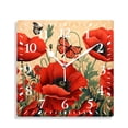 thumbnail image 1 of 12 Inch Wall Clock Battery Operated Silent Clock Decorative for Office, Kitchen, Outdoor, Living Room，Flower Grass Flowers Butterfly Floral Arrangement Summer Elegant, 1 of 4