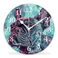 thumbnail image 1 of 12 Inch Wall Clock Battery Operated Silent Clock Decorative for Office, Kitchen, Outdoor, Living Room，French Bulldog Puppy Dog Beautiful Watercolor Creative, 1 of 4