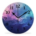 thumbnail image 1 of 12 Inch Wall Clock Battery Operated Silent Clock Decorative for Office, Kitchen, Outdoor, Living Room，Galaxy Nebula Space Universe Starry Cloud Simple, 1 of 4