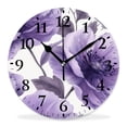 thumbnail image 1 of 12 Inch Wall Clock Battery Operated Silent Clock Decorative for Office, Kitchen, Outdoor, Living Room，Green Flower Bipinnatus Pattern Spring Elaborate, 1 of 4