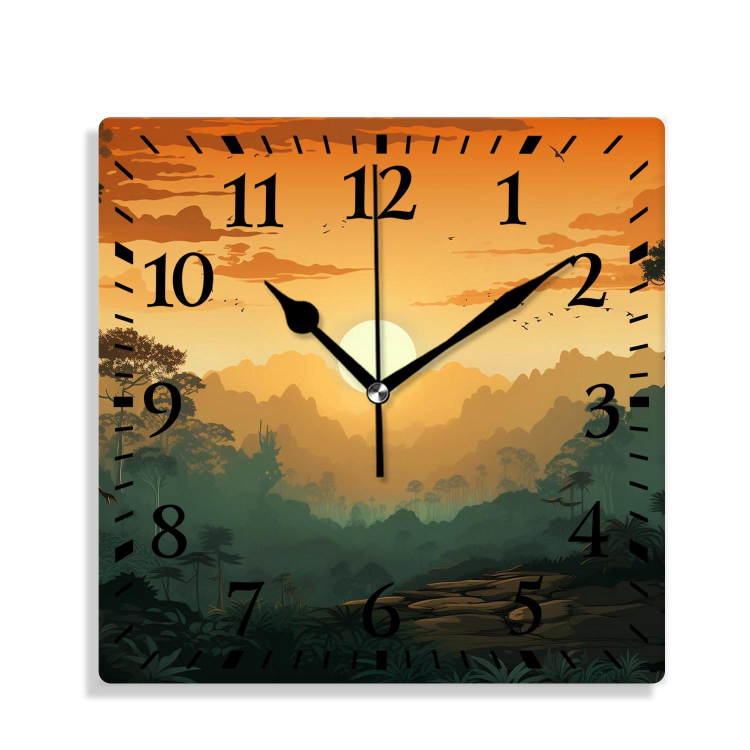 12 Inch Wall Clock Battery Operated Silent Clock Decorative for Office ...