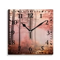 thumbnail image 1 of 12 Inch Wall Clock Battery Operated Silent Clock Decorative for Office, Kitchen, Outdoor, Living Room，forest View in The Foggy forest with Sun Beams and Fall Leaves Picture, 1 of 4