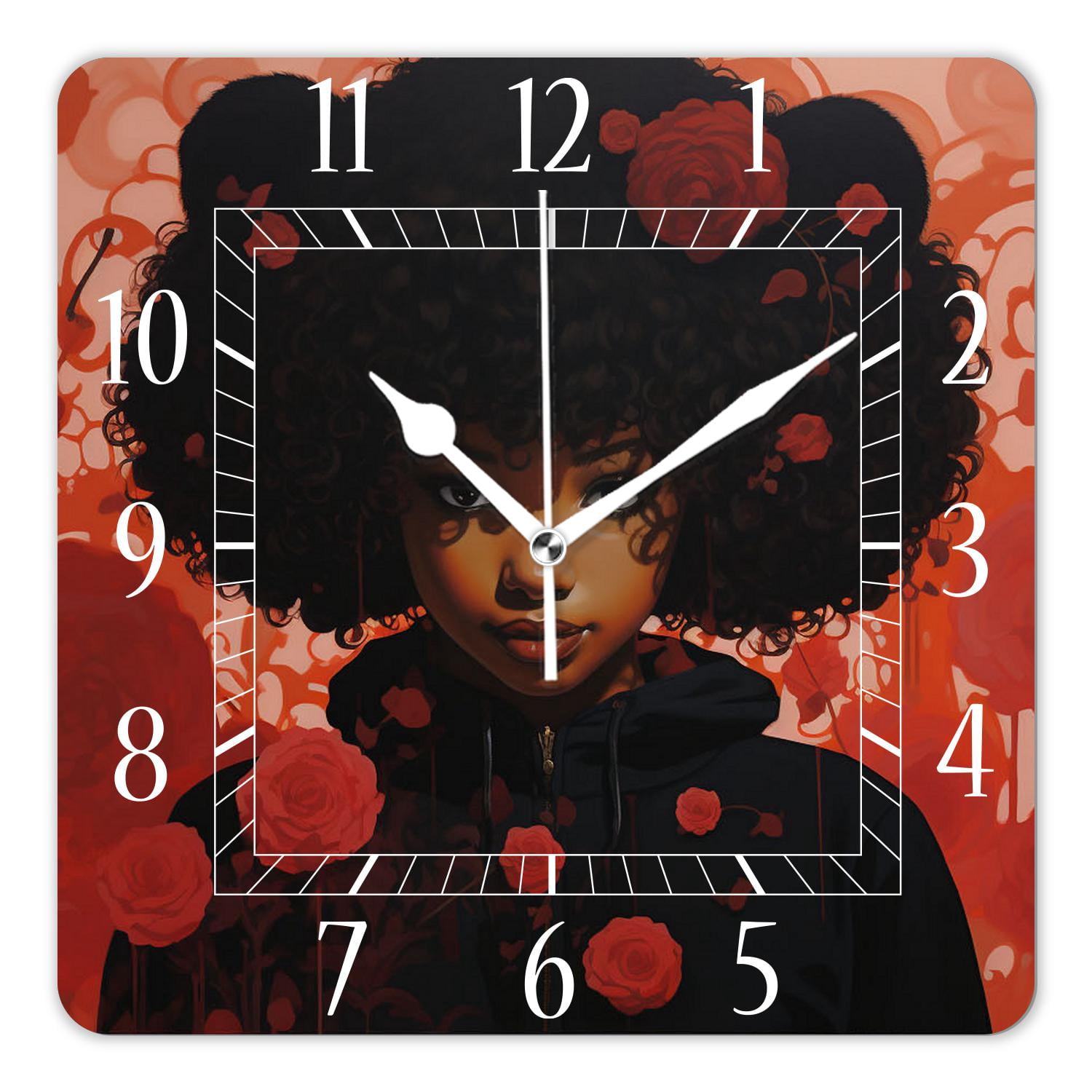 12 Inch Wall Clock Battery Operated Square Clock Decorative for Office ...