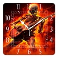 thumbnail image 1 of 12 Inch Wall Clock Battery Operated Square Clock Decorative for Office, Kitchen, Outdoor, Living Room，Burning Skull Guitarist Lovely, 1 of 4