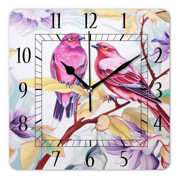 12 Inch Wall Clock Battery Operated Square Clock Decorative for Office, Kitchen, Outdoor, Living RoomButterfly Shoes on High Heel White Design