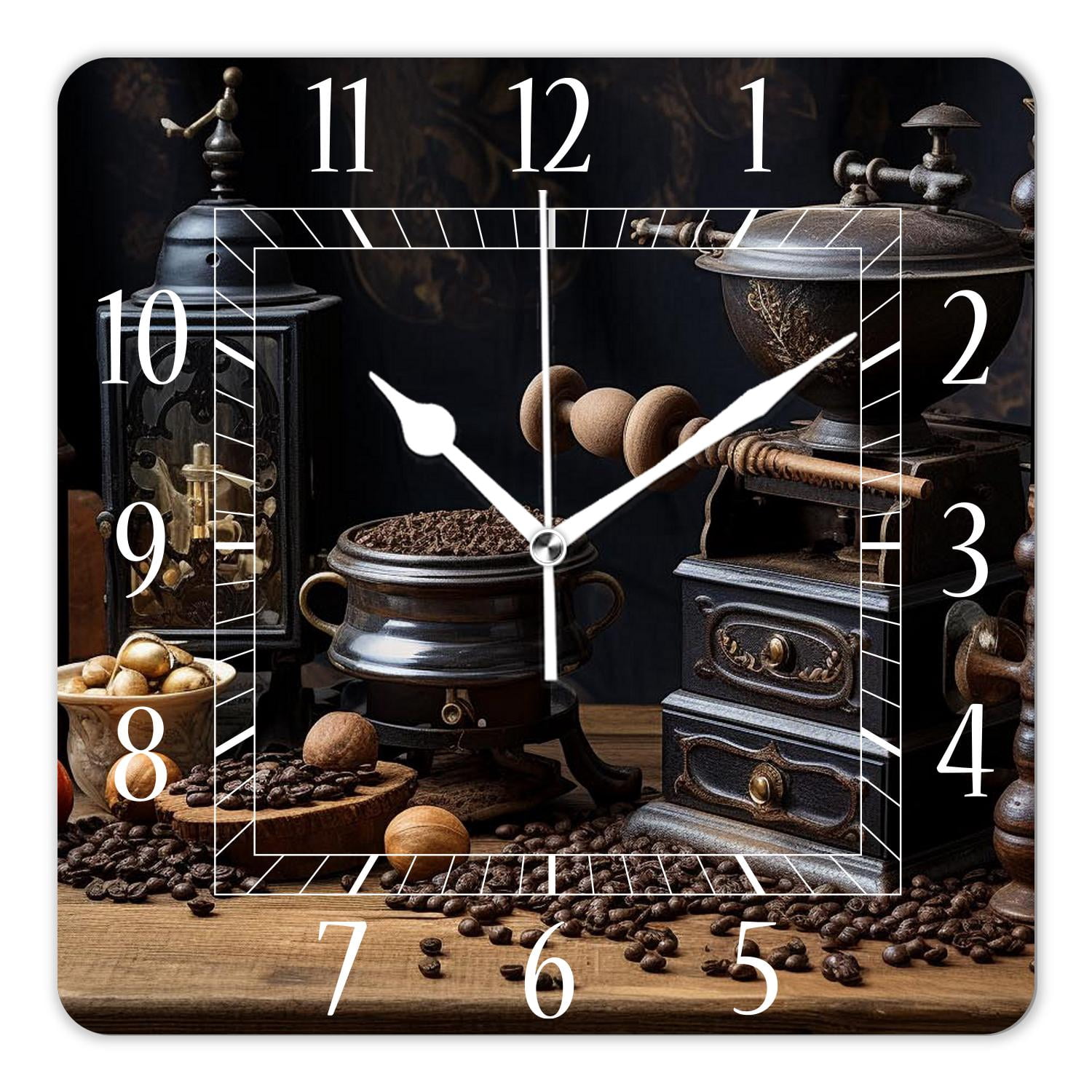 12 Inch Wall Clock Battery Operated Square Clock Decorative for Office ...