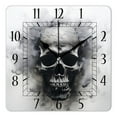 thumbnail image 1 of 12 Inch Wall Clock Battery Operated Square Clock Decorative for Office, Kitchen, Outdoor, Living Room，Sugar Skull Day of The Dead Vintage Colorful, 1 of 4