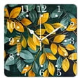 thumbnail image 1 of 12 Inch Wall Clock Battery Operated Square Clock for Office, Kitchen, Outdoor, Living Room,Fresh Leaves Exquisite, 1 of 4